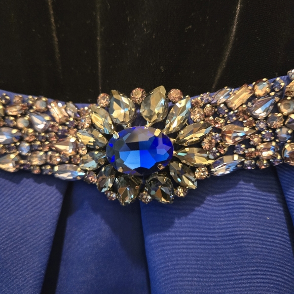 NWT SACHIN & BABI Siobhan Strapless Gown 0 Black Cobalt Blue Crystal Sweetheart - Picture 9 of 14